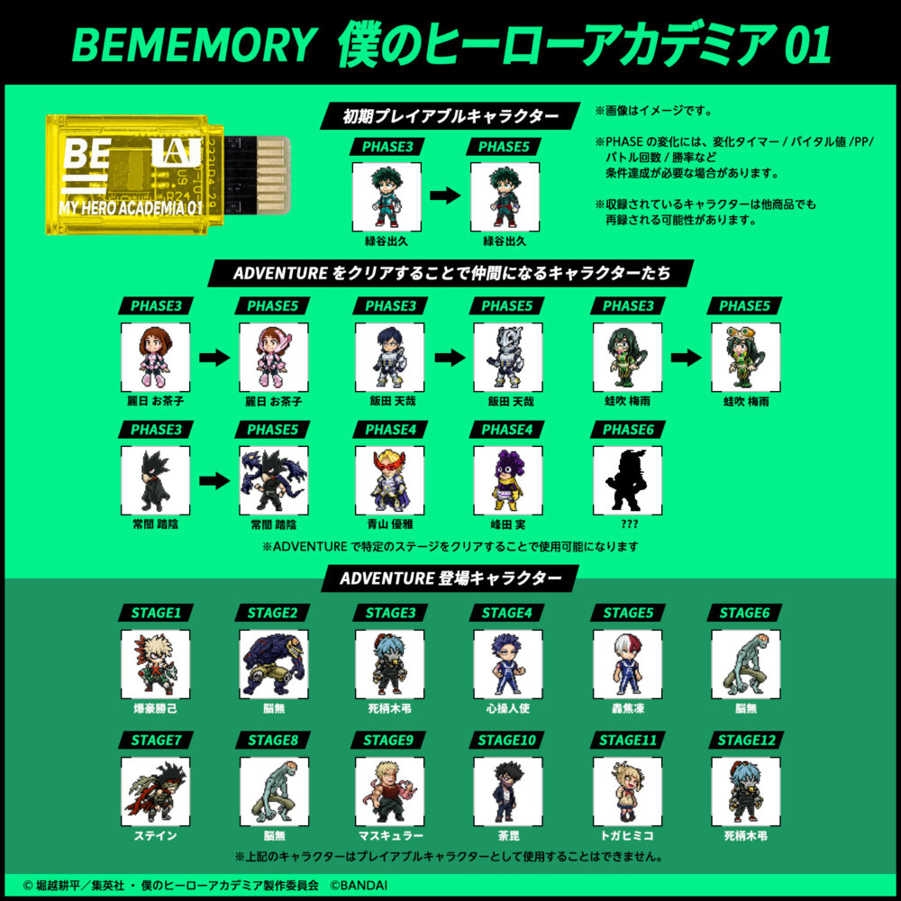 NT86152 | Bandai | Vital Bracelet BE | My Hero Academia | My Hero Academia BE Memory Card | Device