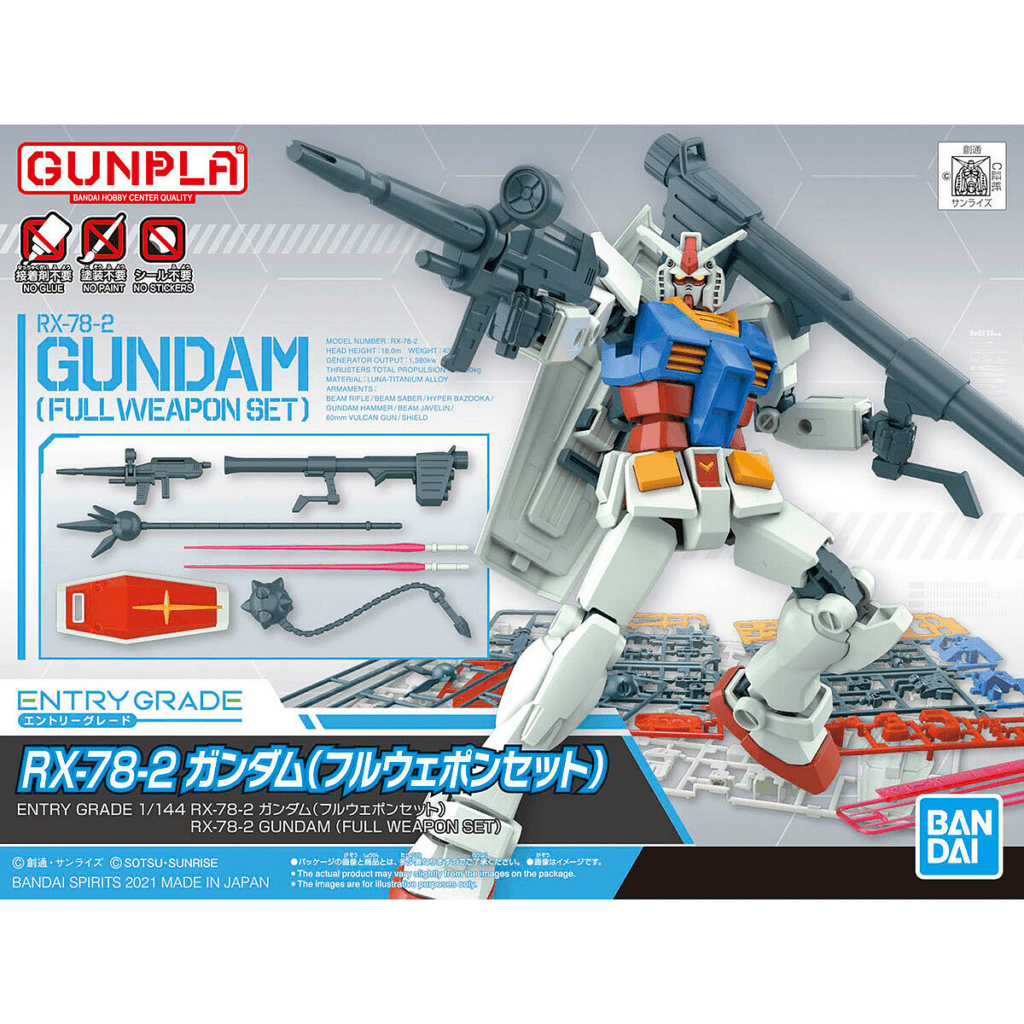 Bandai Gundam Rx 78 2 Gundam Full Weapon Entry Grade Gunpla(3)